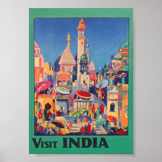 Visit India Vintage Travelポスター ポスター (正面)
