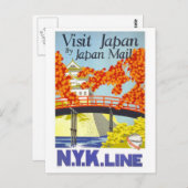 「Visit Japan」ヴィンテージ旅行ポスター葉書 ポストカード (正面/裏面)