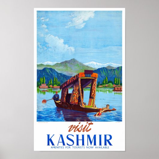 Visit Kashmir Vintage Posterが復元 ポスター (正面)