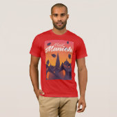 Visit Munich Germany旅行ポスター Tシャツ (正面フル)