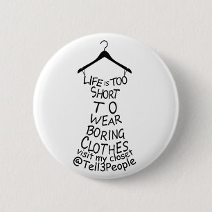 Visit My Closet @Tell3People白ボタン 缶バッジ