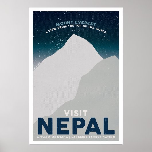 Visit Nepal山エベレストヴィンテージ旅行ポスター ポスター (正面)