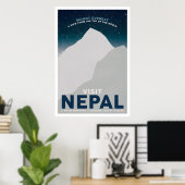 Visit Nepal山エベレストヴィンテージ旅行ポスター ポスター (ホームオフィス)