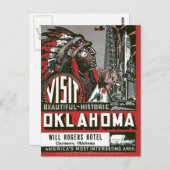 Visit Oklahoma OK USAヴィンテージ ポストカード (正面/裏面)