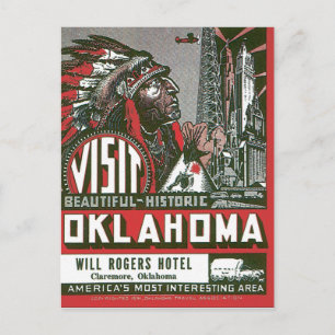 Visit Oklahoma Vintage Travelポスターのアートワーク ポストカード