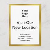 Visit Our New Location Gold White Business Logo ポストカード (正面)