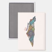 Visit Palestina：マップ内の伝統 マグネット (正面/裏面)