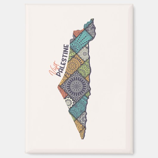 Visit Palestina：マップ内の伝統 マグネット (正面)