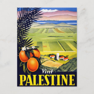 Visit Palestina 2 Holy Land Vintage Travel Art ポストカード
