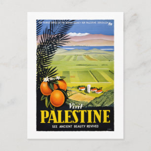 Visit Palestine Vintage Travel Posterが復元 ポストカード