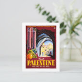 Visit Palestine Vintage Travel Posterが復元 ポストカード (スタンド正面)