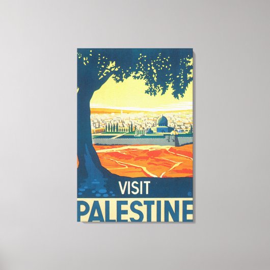 Visit Palestine Vintage Travel Poster キャンバスプリント (正面)