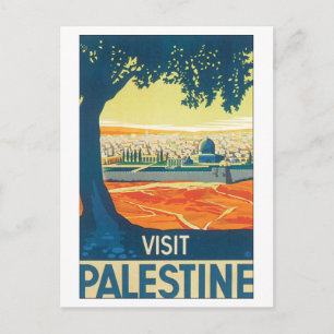Visit Palestine Vintage Travel Poster ポストカード