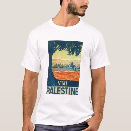 Visit Palestine Vintage Travel Poster Tシャツ (正面)