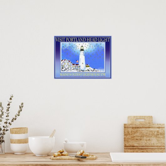 Visit Portland Head Light 1791 ポスター (キッチン)