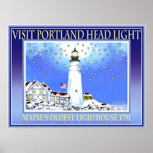 Visit Portland Head Light 1791 ポスター (正面)