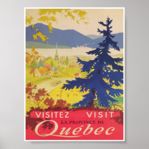 Visit Quebec Canada Vintage旅行ポスター ポスター