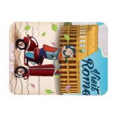 Visit Rome cartoon travel poster マグネット (横)