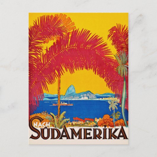 Visit Sudamerica vintage concept ポストカード (正面)