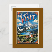 Visit Switzerland travel poster, シーズンポストカード (正面/裏面)