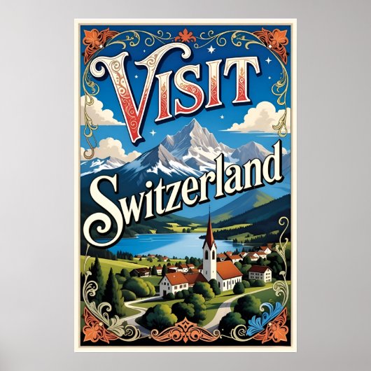 Visit Switzerland travel poster ポスター (正面)