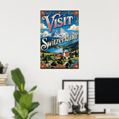 Visit Switzerland travel poster ポスター (ホームオフィス)