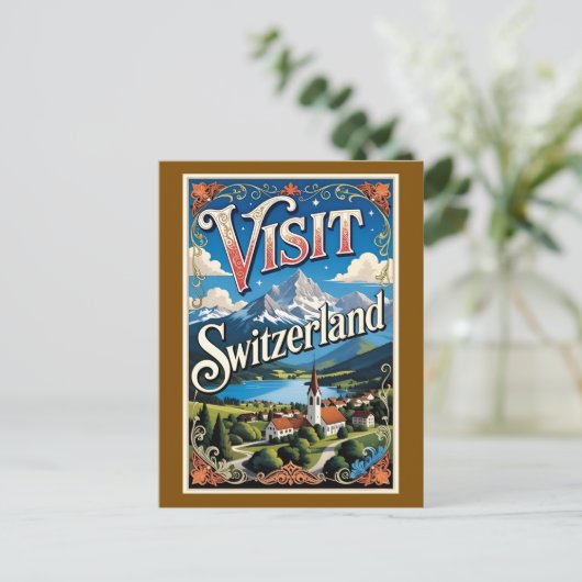 Visit Switzerland travel poster ポストカード (スタンド正面)