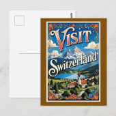 Visit Switzerland travel poster ポストカード (正面/裏面)