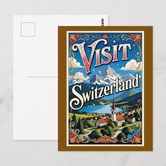 Visit Switzerland travel poster ポストカード (正面/裏面)