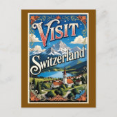 Visit Switzerland travel poster ポストカード (正面)