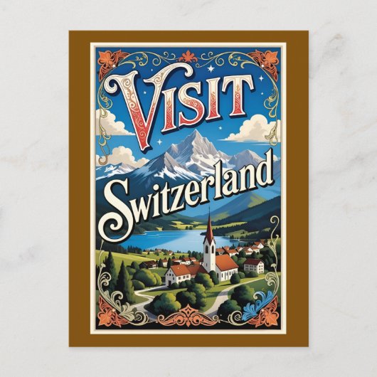 Visit Switzerland travel poster ポストカード (正面)