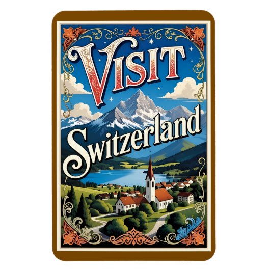 Visit Switzerland travel poster, マグネット (縦)