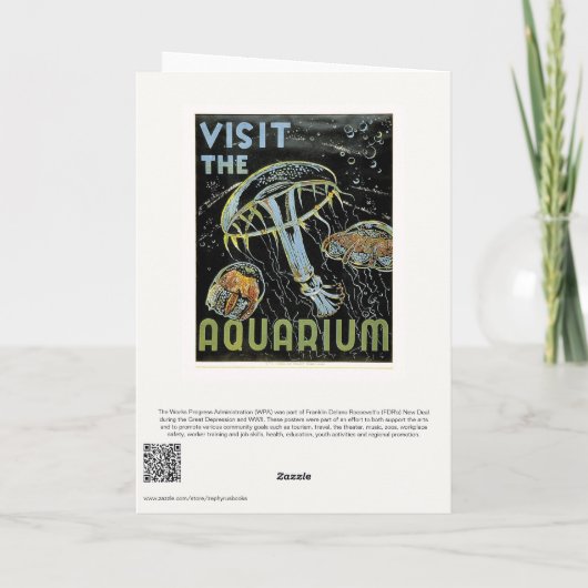 Visit the Aquarium - WPAポスターゼリー、クラゲ サンキューカード (裏面)