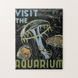 Visit the Aquarium - WPAポスターゼリー、クラゲ ジグソーパズル