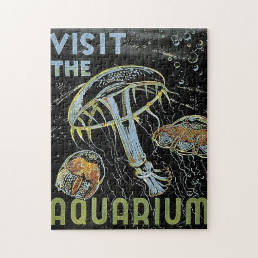 Visit the Aquarium - WPAポスターゼリー、クラゲ ジグソーパズル (縦)