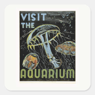 Visit the Aquarium - WPAポスターゼリー、クラゲ スクエアシール
