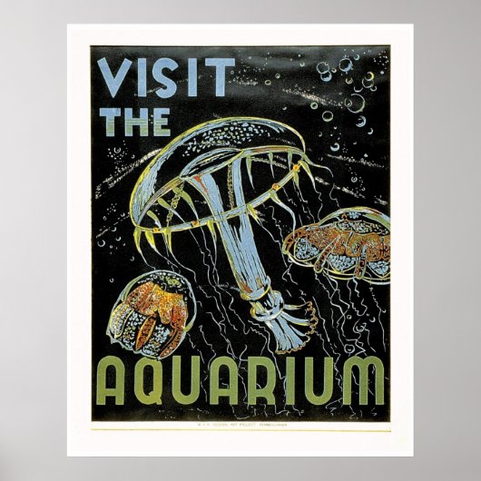 Visit the Aquarium - WPAポスターゼリー、クラゲ ポスター (正面)