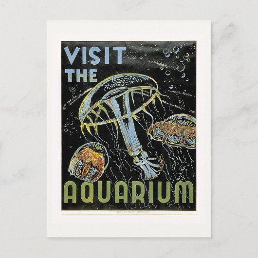 Visit the Aquarium - WPAポスターゼリー、クラゲ ポストカード (正面)