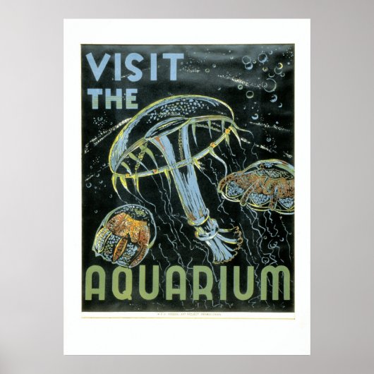 Visit the Aquarium - WPA Poster - ポスター (正面)