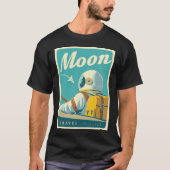 Visit the Moon – Retro Space Travel Poster Tシャツ (正面)