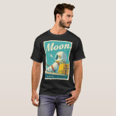 Visit the Moon – Retro Space Travel Poster Tシャツ (正面フル)