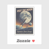 Visit the Moon - Retro travel poster シール (シート)