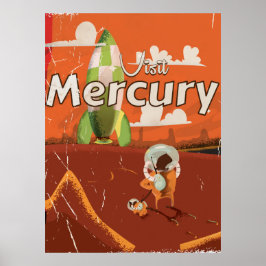 Visit the Planet MercuryヴィンテージSci-Fi Cartoon ポスター
