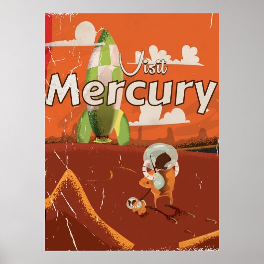 Visit the Planet MercuryヴィンテージSci-Fi Cartoon ポスター (正面)
