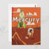 Visit the Planet MercuryヴィンテージSci-Fi Cartoon ポストカード (正面/裏面)