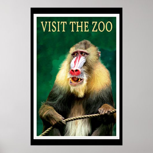 Visit the Zoo, vintage travel poster ポスター (正面)