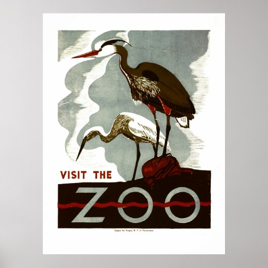 Visit the Zoo - WPA Poster - ポスター (正面)