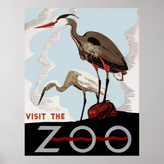Visit The Zoo WPA Vintage Poster ポスター (正面)