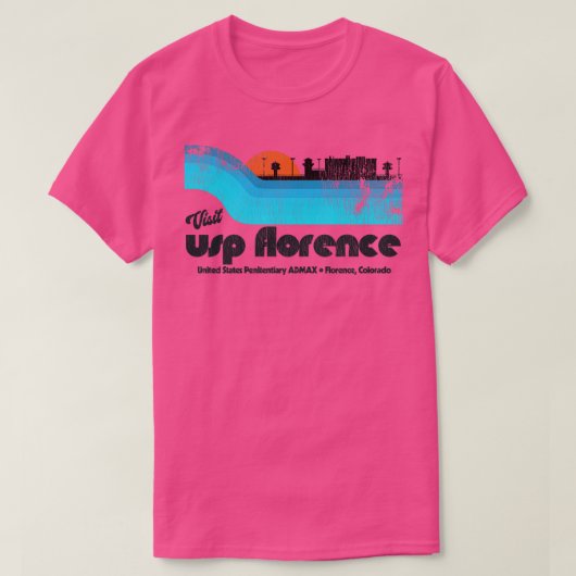 Visit USP Florence ADMAX刑務所レトロ観光客Souv Tシャツ (デザイン正面)