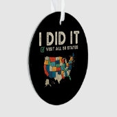 Visited All 50 US States - USA Map Travel - Visit オーナメント (正面)